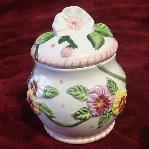 Linda Grayson Morning Glories Floral Teapot Complete Set - Picture 3 of 6